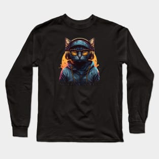 Musician Cats Club Clubber Cat Long Sleeve T-Shirt